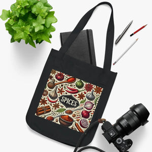 Vibrant Organic Canvas Tote - Colorful Spices Design - Dipaliz - Bags