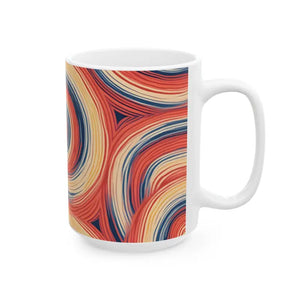 Swirling Ceramic Mug - Vibrant Artful Design - Dipaliz - Mugs