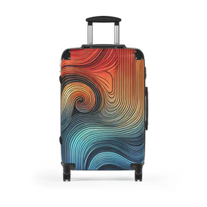 Colorful Swirl Suitcase - Bold Travel Luggage - Dipaliz - Medium / Black - Suitcases