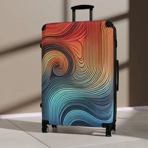 Colorful Swirl Suitcase - Bold Travel Luggage - Dipaliz - Suitcases
