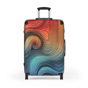 Colorful Swirl Suitcase - Bold Travel Luggage - Dipaliz - Large / Black - Suitcases