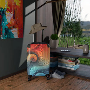 Colorful Swirl Suitcase - Bold Travel Luggage - Dipaliz - Small / Black - Suitcases