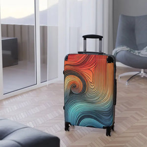 Colorful Swirl Suitcase - Bold Travel Luggage - Dipaliz - Suitcases