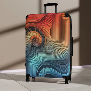 Vibrant Colorful Swirl Suitcase - Durable Travel - Dipaliz - Suitcases