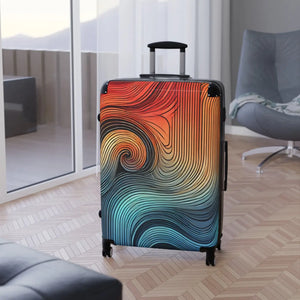 Vibrant Colorful Swirl Suitcase - Durable Travel - Dipaliz - Suitcases