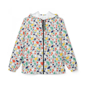 Outerwear - Colorful Terrazzo Print Windbreaker Jacket - Lightweight Hooded - Dipaliz