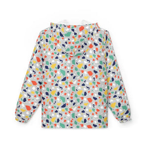 Outerwear - Colorful Terrazzo Print Windbreaker Jacket - Lightweight Hooded - Dipaliz