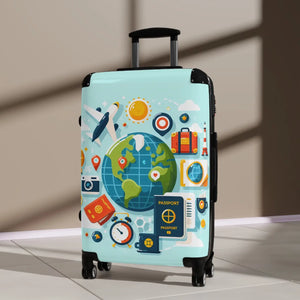 Vibrant World Map Suitcase - Travel Essentials - Dipaliz - Suitcases