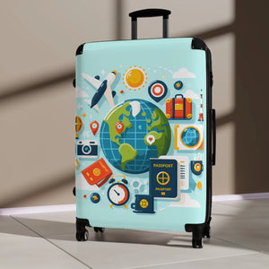 Vibrant World Map Suitcase - Travel Essentials - Dipaliz - Suitcases