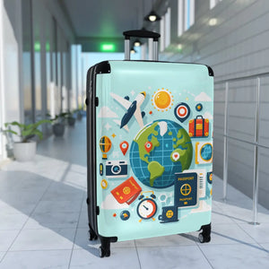 Vibrant World Map Suitcase - Travel Essentials - Dipaliz - Suitcases