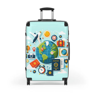 Vibrant World Map Suitcase - Travel Essentials - Dipaliz - Suitcases