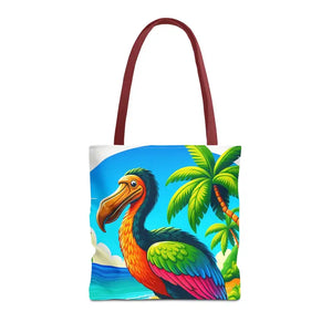 Tropical Dodo Tote Bag Featuring Colorful Beach Vibes - Dipaliz - 16’’ × / Red - Bags