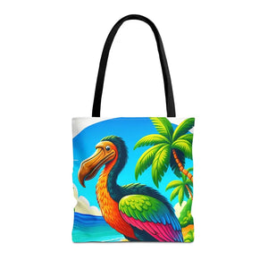 Tropical Dodo Tote Bag Featuring Colorful Beach Vibes - Dipaliz - 16’’ × / Black - Bags