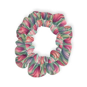 Tulips Floral Scrunchie - Colorful Stylish Hair Accessory - Dipaliz - 4’’ × - Ponytail Holders