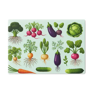 Tempered Glass Cutting Board with Rubber Dots Colorful Vegetables Dipaliz - Small - Boards