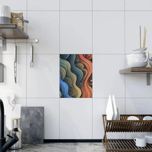 Colorful Waves Ceramic Photo Tile - Vibrant Wall Art - Dipaliz - Tiles