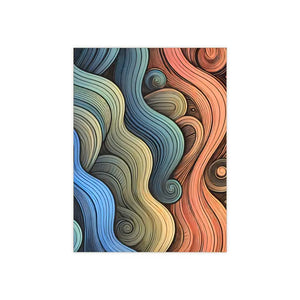Colorful Waves Ceramic Photo Tile - Vibrant Wall Art - Dipaliz - Tiles