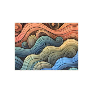 Colorful Waves Ceramic Photo Tile - Vibrant Wall Art - Dipaliz - Tiles