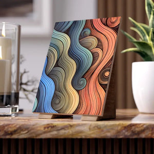 Colorful Waves Ceramic Photo Tile - Vibrant Wall Art - Dipaliz - Tiles