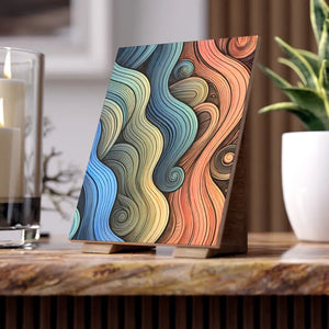 Colorful Waves Ceramic Photo Tile - Vibrant Wall Art - Dipaliz - Tiles