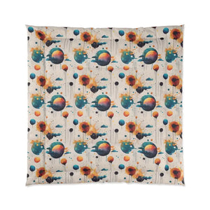 Abstract Planets and Clouds 100% Polyester Comforter - 88’’ × - Quilts & Comforters