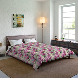 Pink Flowers Pattern Comforter – Soft Polyester - Dipaliz - Quilts & Comforters