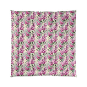 Pink Flowers Pattern Comforter – Soft Polyester - Dipaliz - Quilts & Comforters