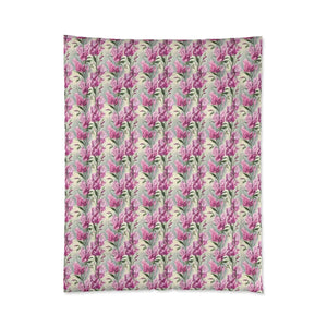 Pink Flowers Pattern Comforter – Soft Polyester - Dipaliz - Quilts & Comforters