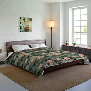 Pink Lotus Flowers Quilt – Lightweight Bedding - Dipaliz - Quilts & Comforters