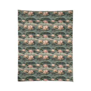 Pink Lotus Flowers Quilt – Lightweight Bedding - Dipaliz - Quilts & Comforters