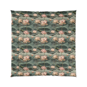 Pink Lotus Flowers Quilt – Lightweight Bedding - Dipaliz - Quilts & Comforters