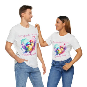 T-shirt - Love Birds Forever Short Sleeve Tee Cotton Comfort by Dipaliz Ash / s