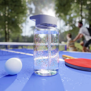 Confetti Dot Tritan Water Bottle - Clear Straw with Pink & Mint Sprinkles - Bottles