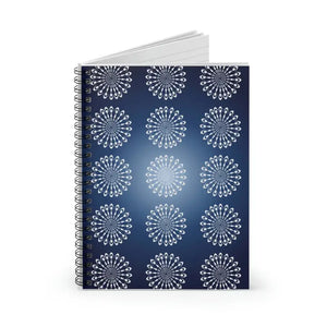 Spiral Notebook Geometric Pattern Blue Ruled Line Creative - Dipaliz - one Size - Notebooks & Notepads