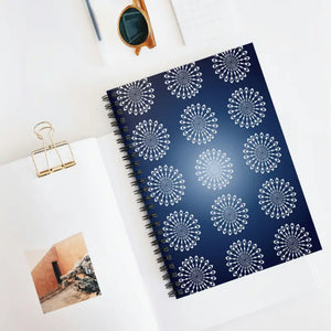 Spiral Notebook Geometric Pattern Blue Ruled Line Creative - Dipaliz - one Size - Notebooks & Notepads