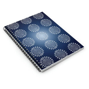 Spiral Notebook Geometric Pattern Blue Ruled Line Creative - Dipaliz - one Size - Notebooks & Notepads