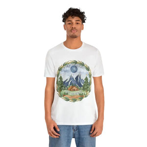 Adventure Awaits Tee - Unisex Short Sleeve Mountain Landscape - Dipaliz - White / s - T-shirts