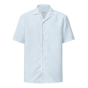 Blue Stripes Button Shirt Moisture Wicking Summer Coolness - Dipaliz - Shirts