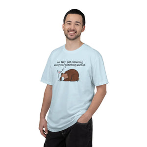 Cozy Conserving Energy Bear T-shirt - Sleeping - Dipaliz - T-shirts - m