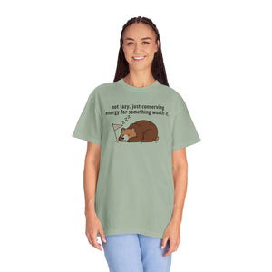 Cozy Conserving Energy Bear T-shirt - Sleeping - Dipaliz - T-shirts - m
