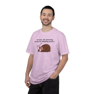 Cozy Conserving Energy Bear T-shirt - Sleeping - Dipaliz - T-shirts - m