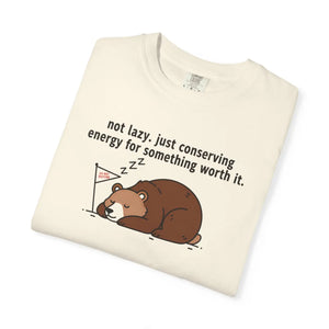 Cozy Conserving Energy Bear T-shirt - Sleeping - Dipaliz - T-shirts - m