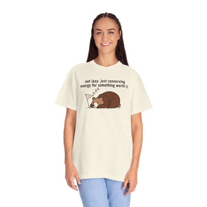 Cozy Conserving Energy Bear T-shirt - Sleeping - Dipaliz - T-shirts - m