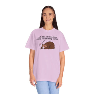 Cozy Conserving Energy Bear T-shirt - Sleeping - Dipaliz - T-shirts - m