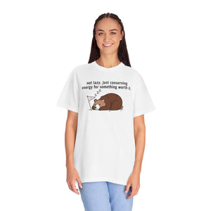 Cozy Conserving Energy Bear T-shirt - Sleeping - Dipaliz - T-shirts - m