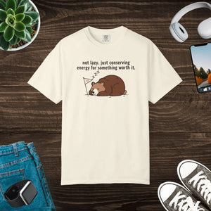 Cozy Conserving Energy Bear T-shirt - Sleeping - Dipaliz - T-shirts - m