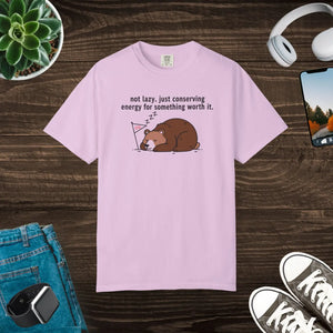 Cozy Conserving Energy Bear T-shirt - Sleeping - Dipaliz - T-shirts - m