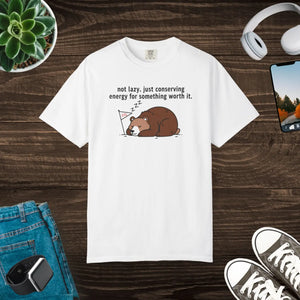 Cozy Conserving Energy Bear T-shirt - Sleeping - Dipaliz - T-shirts - m