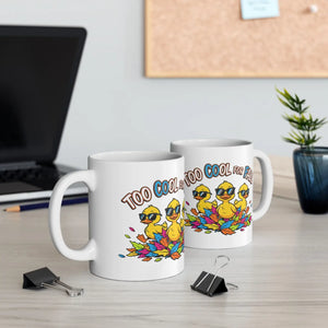 Too Cool for Fall Ceramic Mug, Cute Ducklings with Sunglasses 11oz & 15oz - Mugs