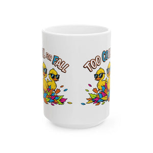 Too Cool for Fall Ceramic Mug, Cute Ducklings with Sunglasses 11oz & 15oz - Mugs